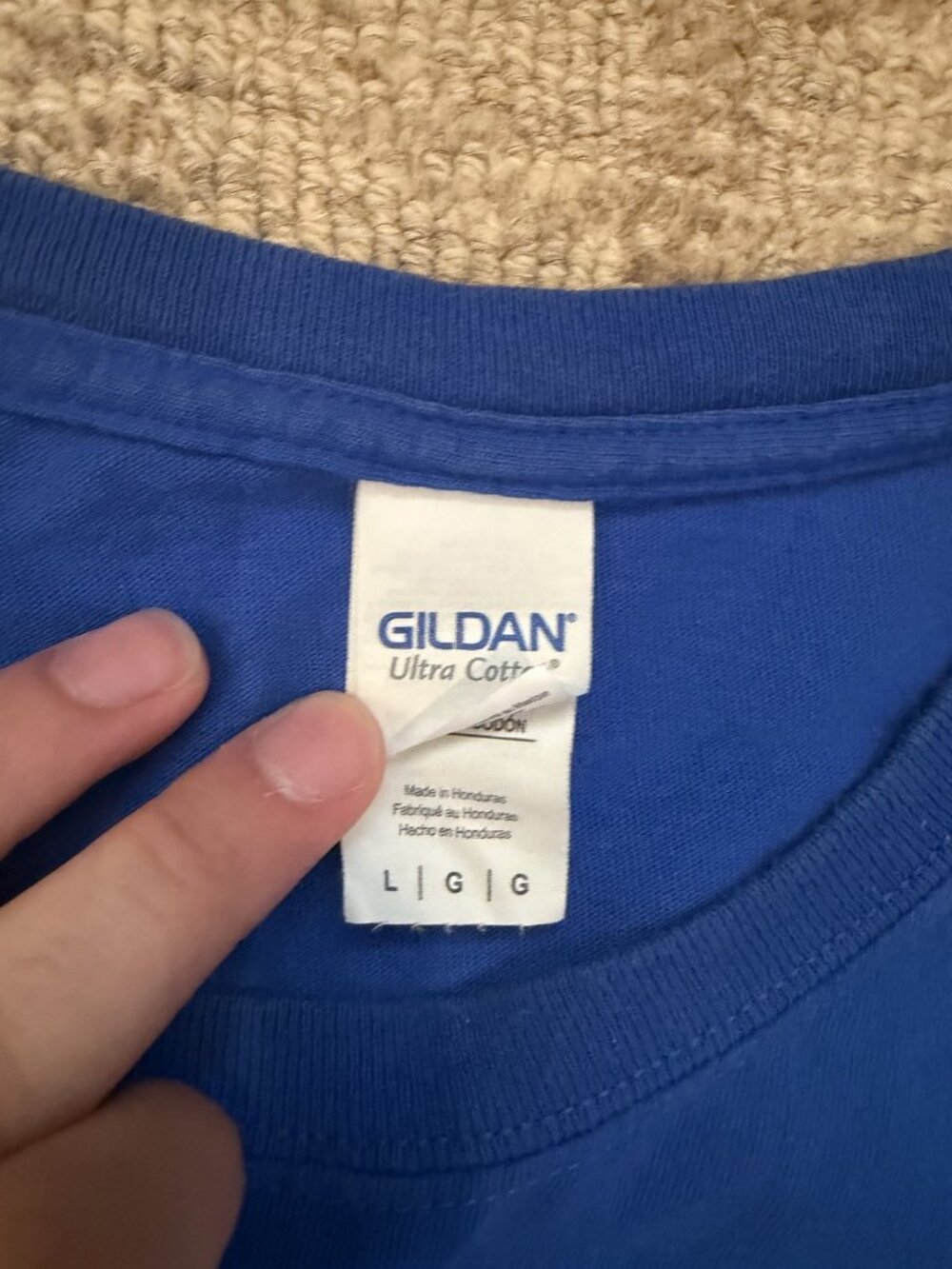 Gildan Blue Tee Small Logo L NWT
